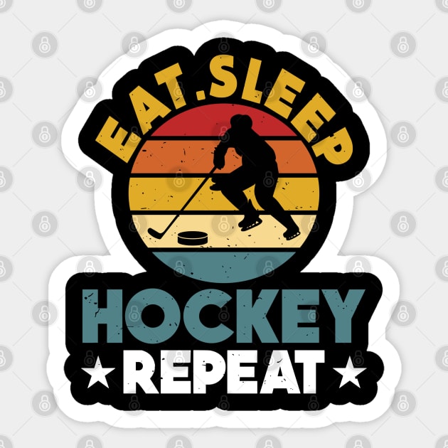 Eat Sleep Ice Hockey Repeat Sticker by rhazi mode plagget